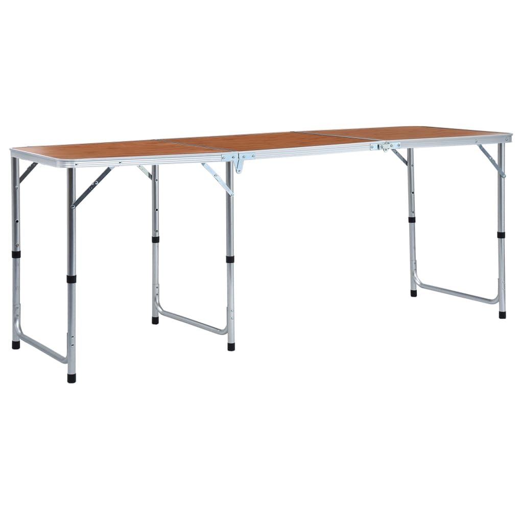 Table de camping vidaxl pliable 180x60 cm en aluminium