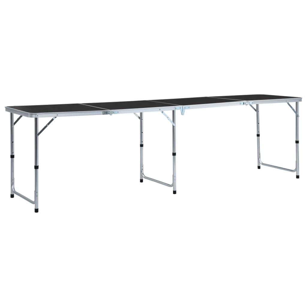 Table de camping Vidaxl pliable 240x60 cm Gray en aluminium