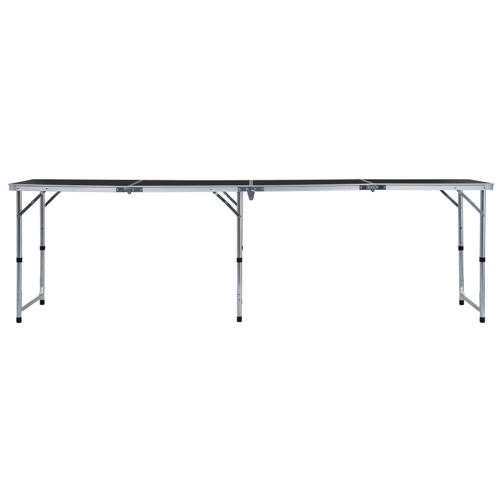 Table de camping Vidaxl pliable 240x60 cm Gray en aluminium