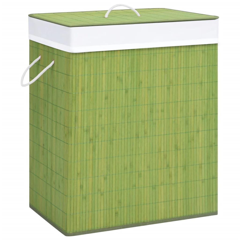 Panier à linge Vidaxl avec 2 compartiments 100 L BAMBO GREEN