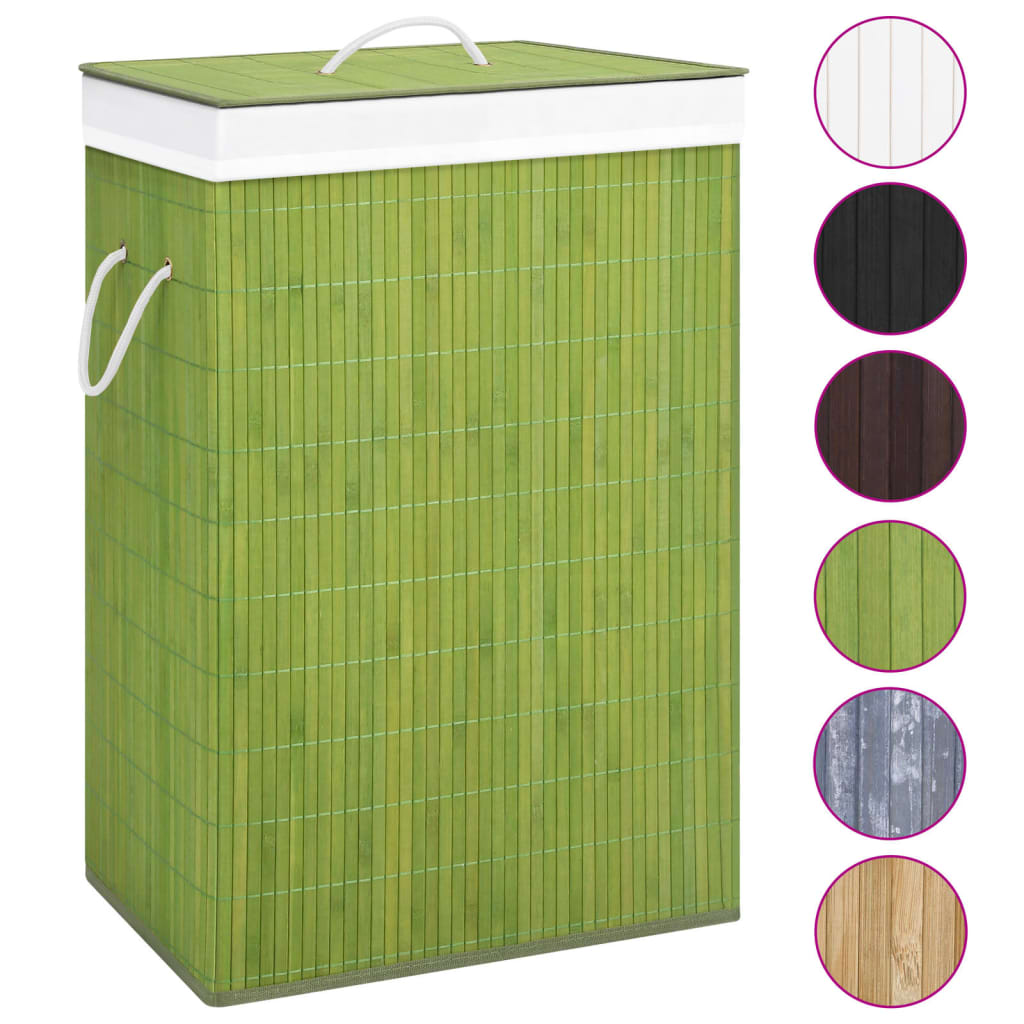 Panier à laverie Vidaxl avec 1 boîte de vert en bambou