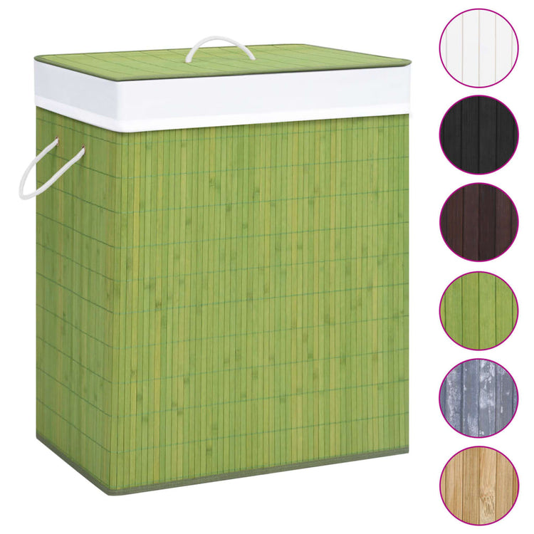 Panier à laverie Vidaxl avec 1 boîte 83 l Bamboo vert