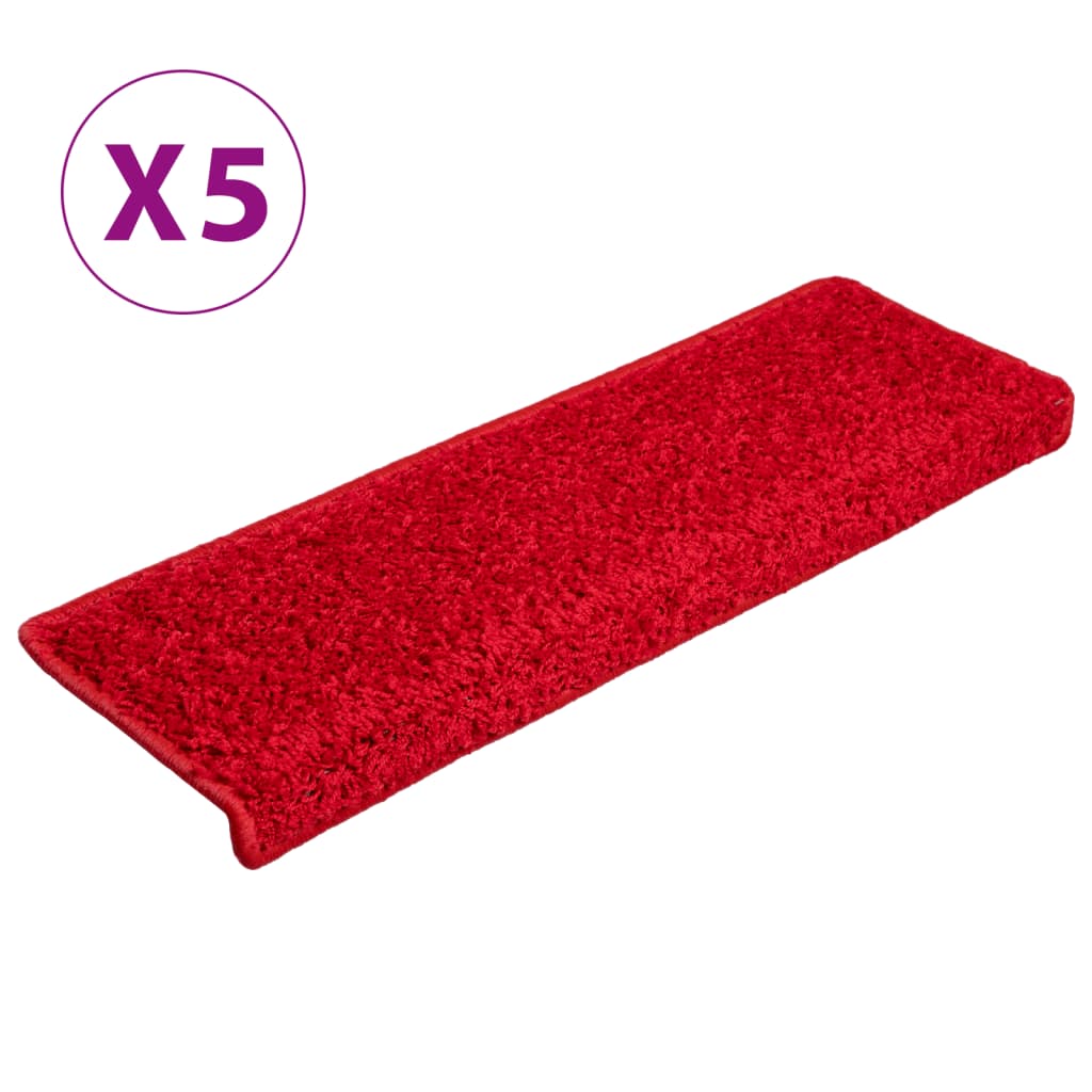 Vidaxl Escalier Mats 5 ST 65X21X4 CM ROUGE