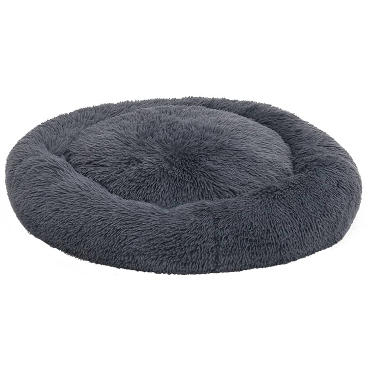 Vidaxl chat chat oreiller lavable 90x90x16 cm en peluche gris foncé