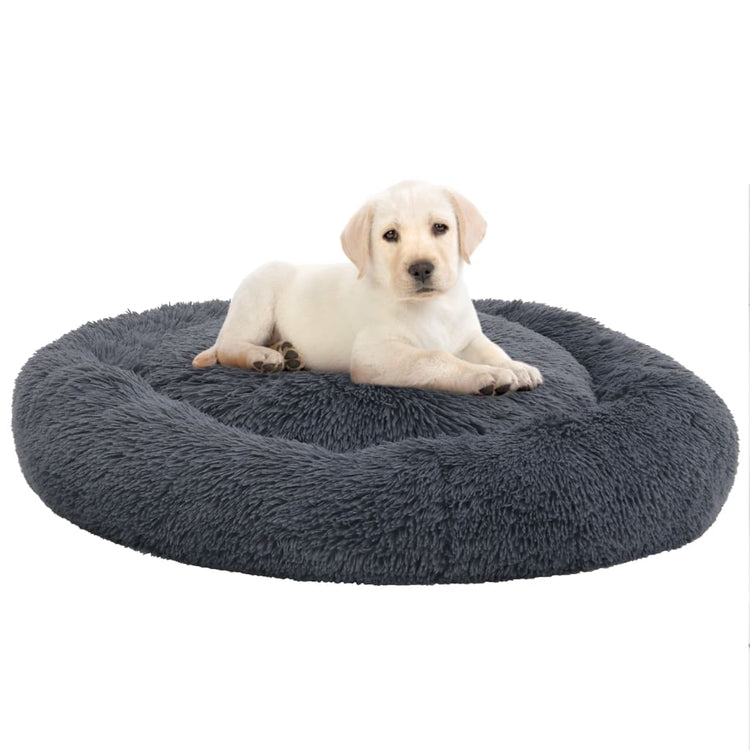Vidaxl chat chat oreiller lavable 90x90x16 cm en peluche gris foncé