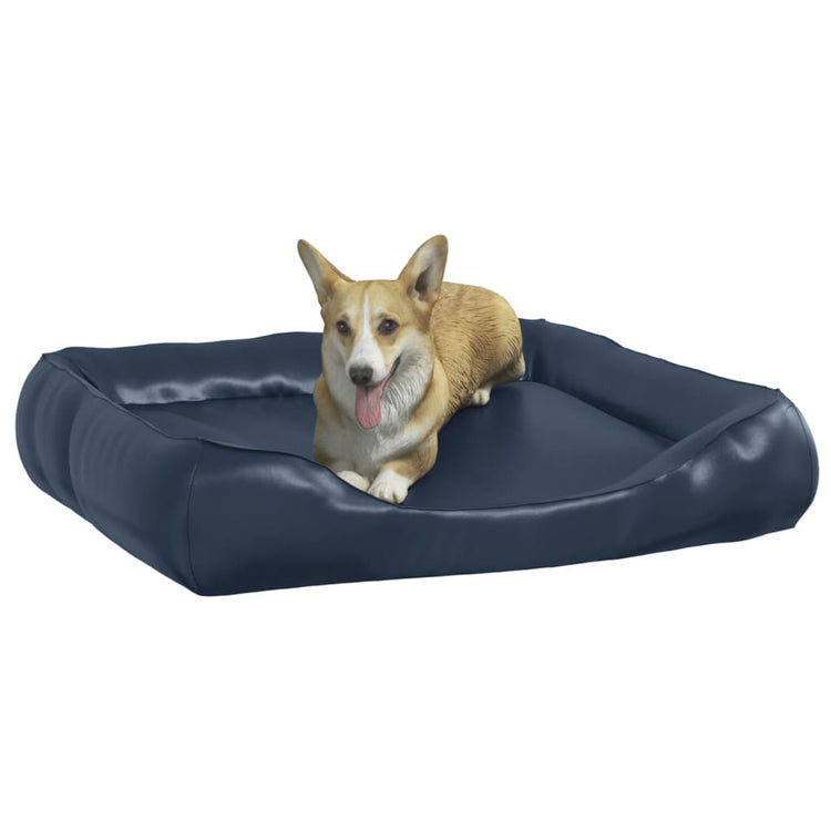 Vidaxl Dog Basket 80x68x23 cm en cuir artificiel bleu foncé