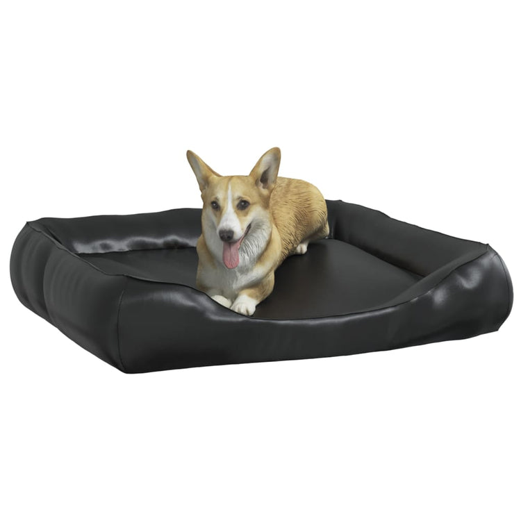 Vidaxl Dog Basket 80x68x23 cm en cuir artificiel noir