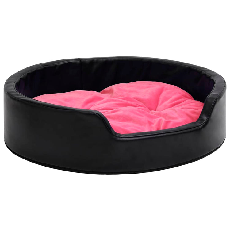 Vidaxl Dog Basket 99x89x21 cm en peluche et en cuir artificiel noir et rose