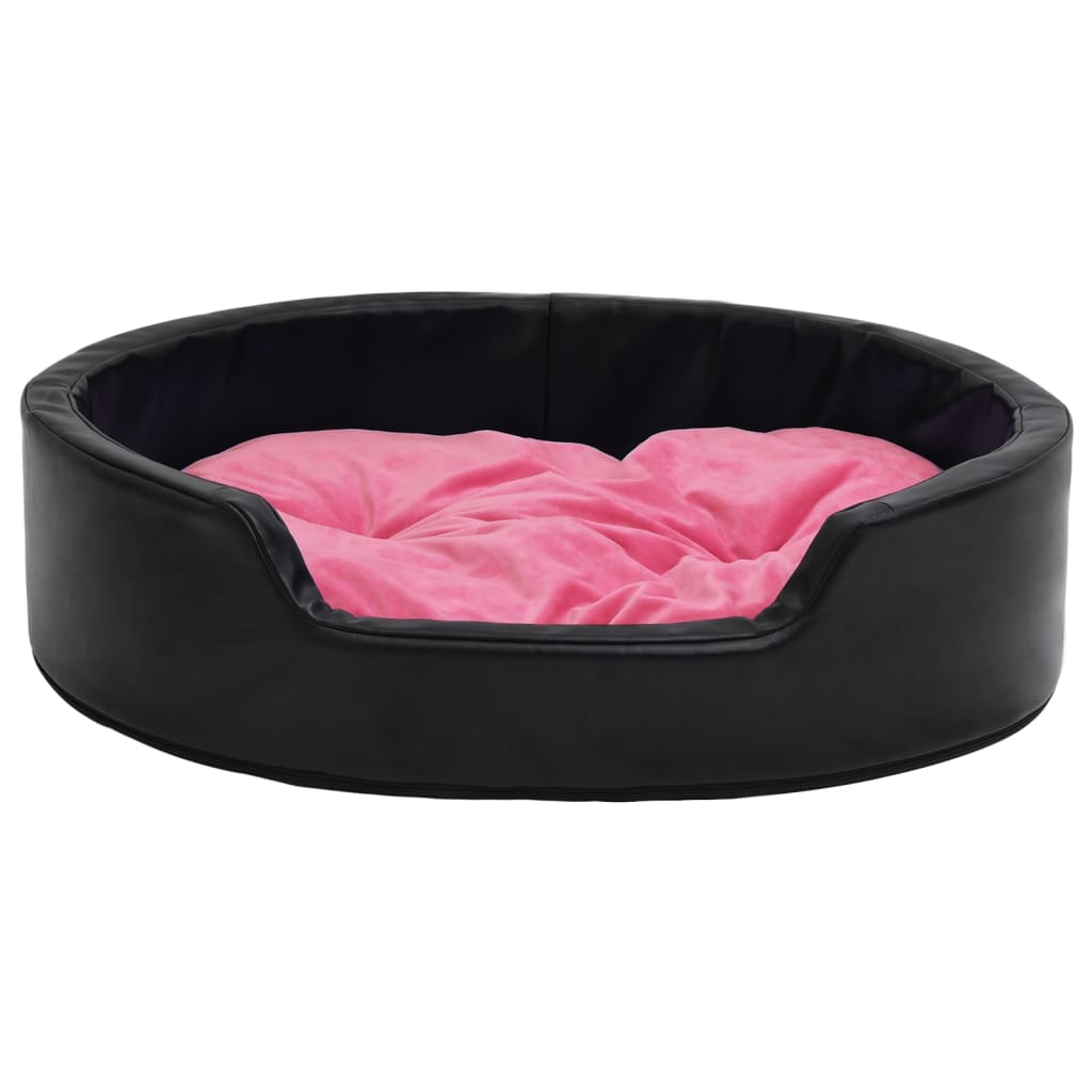 Vidaxl Dog Basket 99x89x21 cm en peluche et en cuir artificiel noir et rose