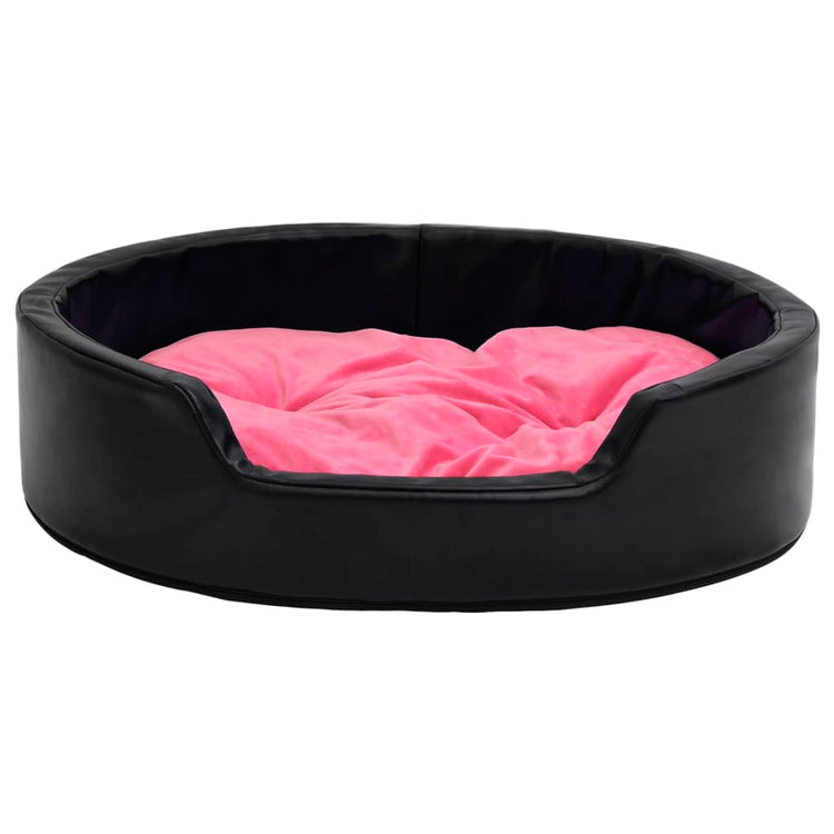Vidaxl Dog Basket 99x89x21 cm en peluche et en cuir artificiel noir et rose