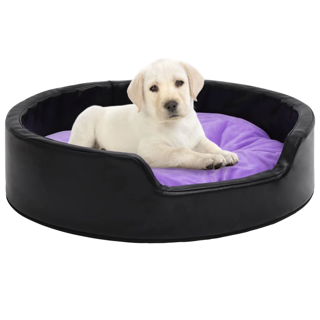 Vidaxl Dog Basket 99x89x21 cm en peluche et cuir artificiel noir et violet