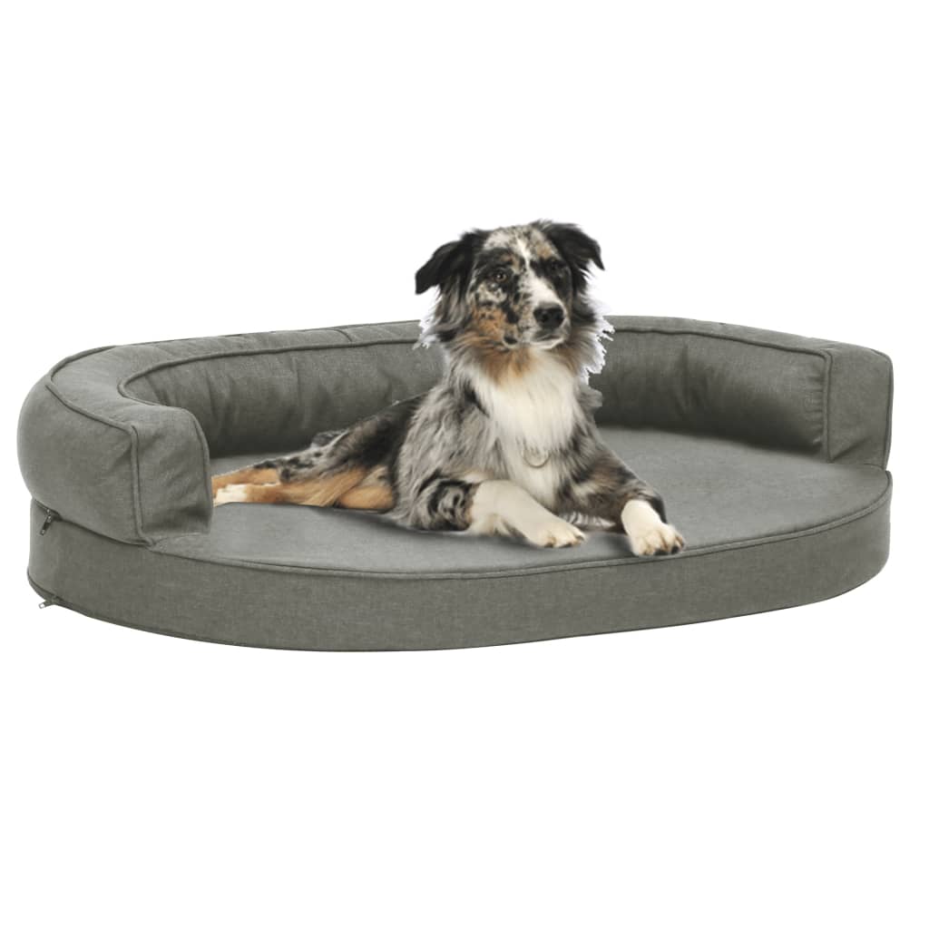 Vidaxl Chien lit ergonomique lin-look 75x53 cm gris