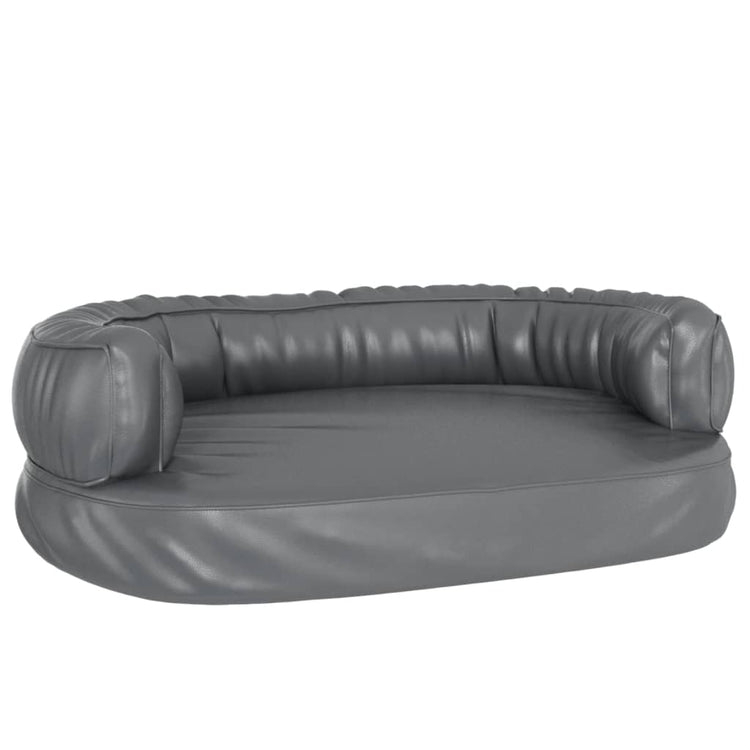Vidaxl Dog Panier avec mousse ergonomique 60x42 cm en cuir artificiel gris