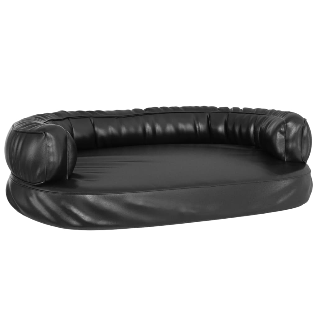 Panier de chien vidaxl avec mousse ergonomique 75x53 cm en cuir artificiel noir
