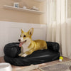 Panier de chien vidaxl avec mousse ergonomique 75x53 cm en cuir artificiel noir
