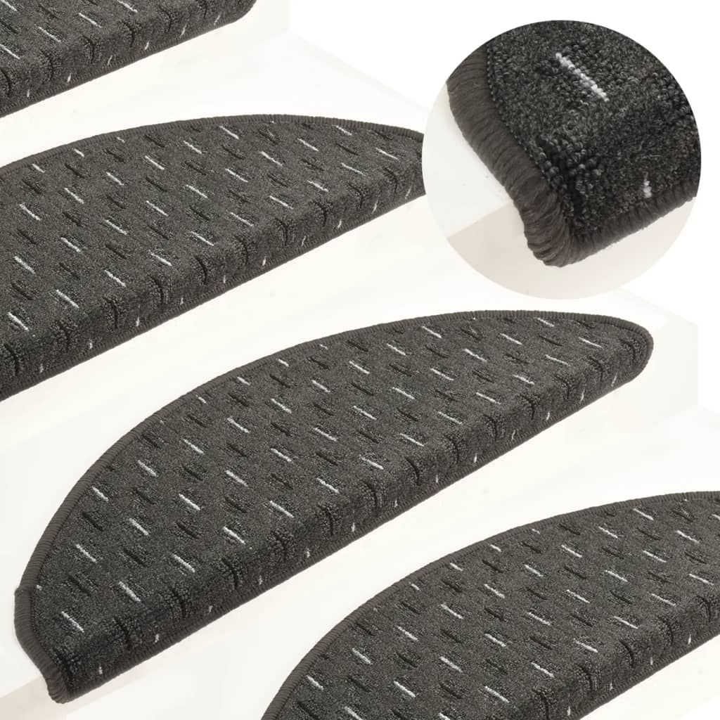 Mattes d'escalier Vidaxl 15 st 56x17x3 cm anthracite -colored