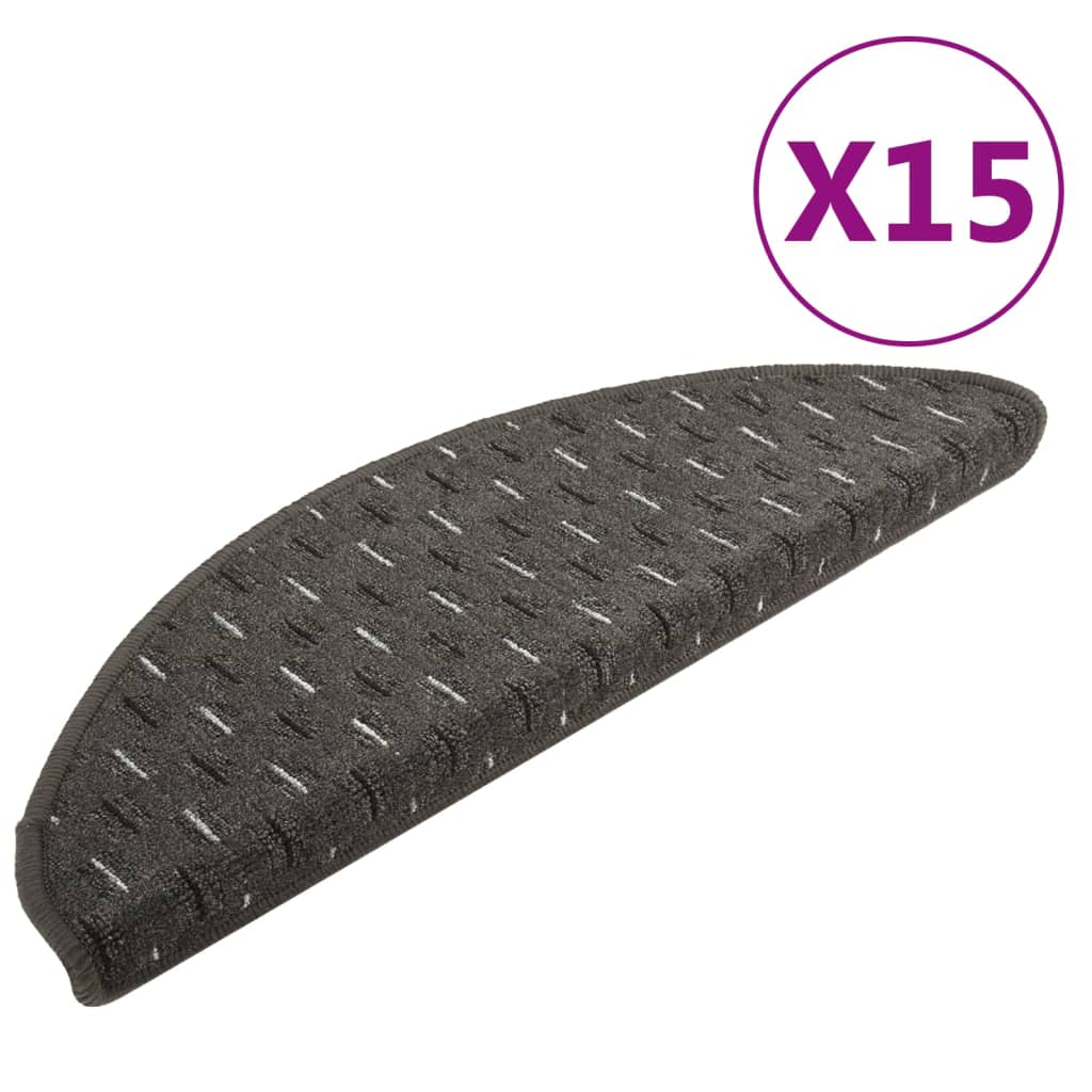 Mattes d'escalier Vidaxl 15 st 65x21x4 cm anthracite -colored