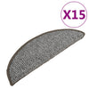 Mattes d'escalier Vidaxl 15 st 65x21x4 cm gris