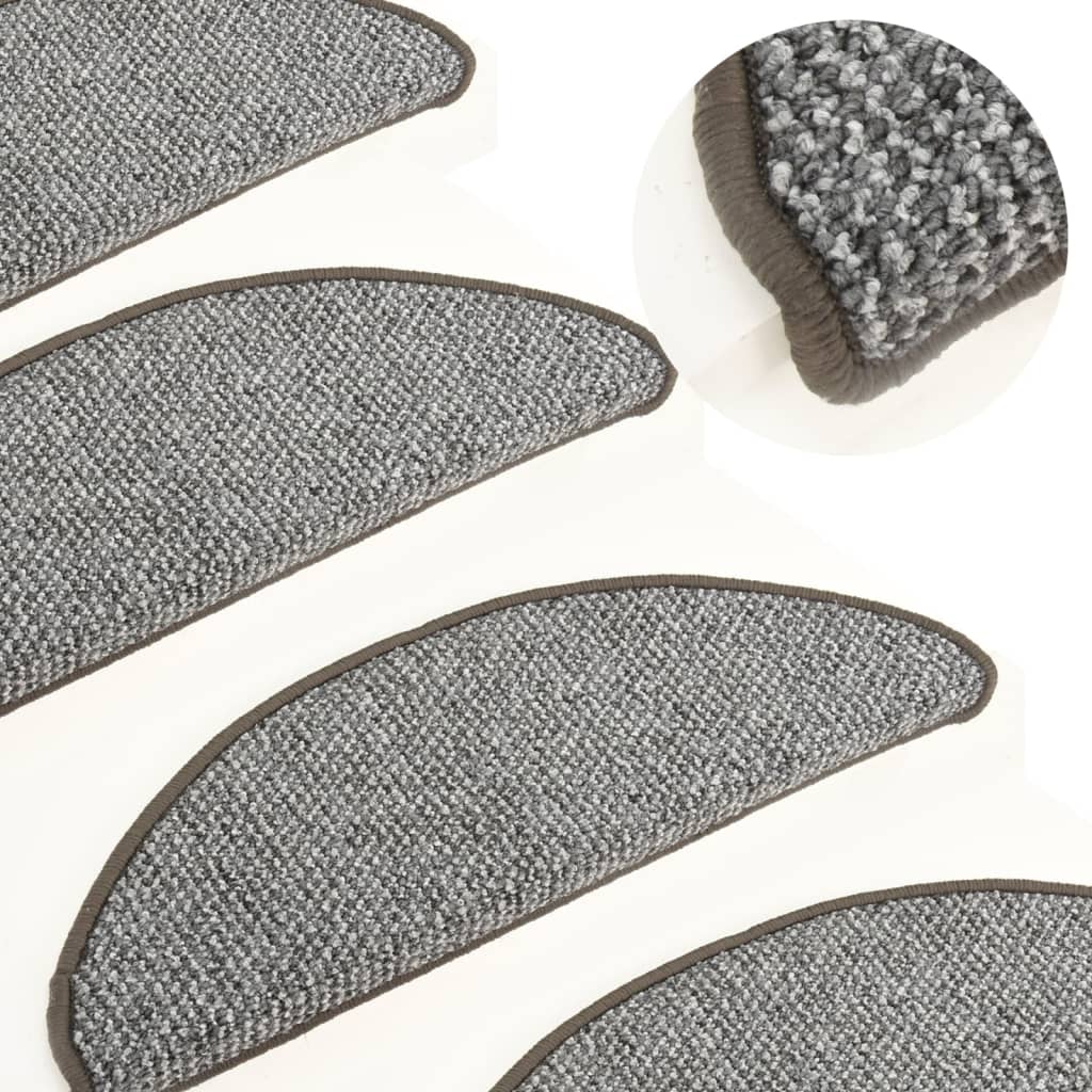 Mattes d'escalier Vidaxl 15 st 65x21x4 cm gris