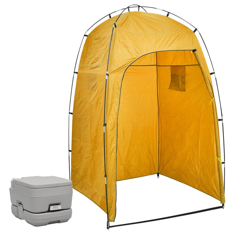 Vidaxl Camping Toilet avec tente portable 10 + 10 L
