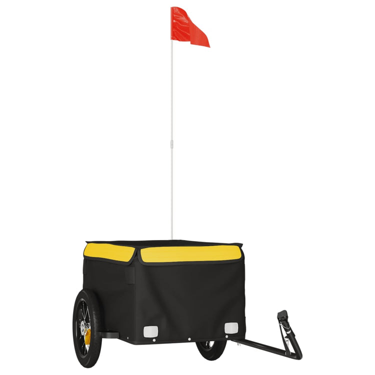 Vidaxl Bicycle Trailer 30 kg de fer noir et jaune