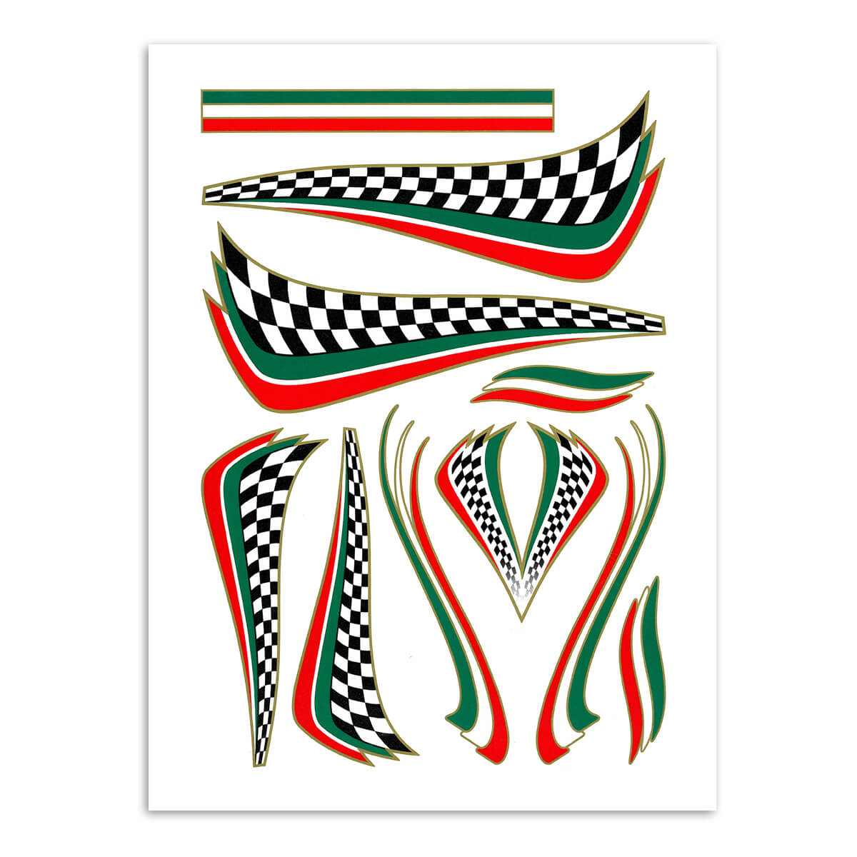 Set d'autocollants drapeau finition italienne