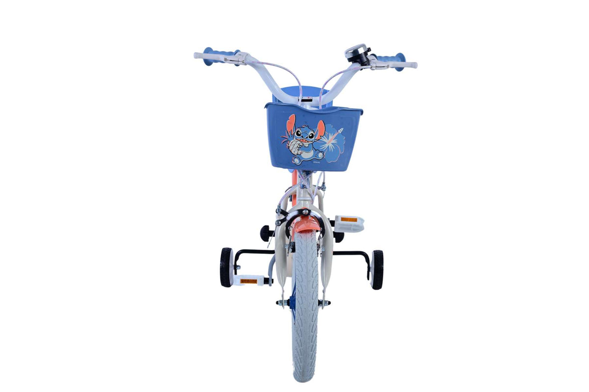 Stitch Stitch Children's Bike Girls 14 pouces Crème Coral Bleu à deux mains Freins