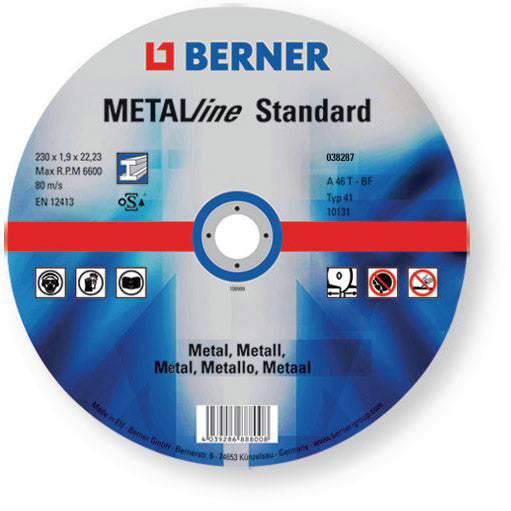 Berner 38287 surface du métal de roue de broyage 115 1,0 mm