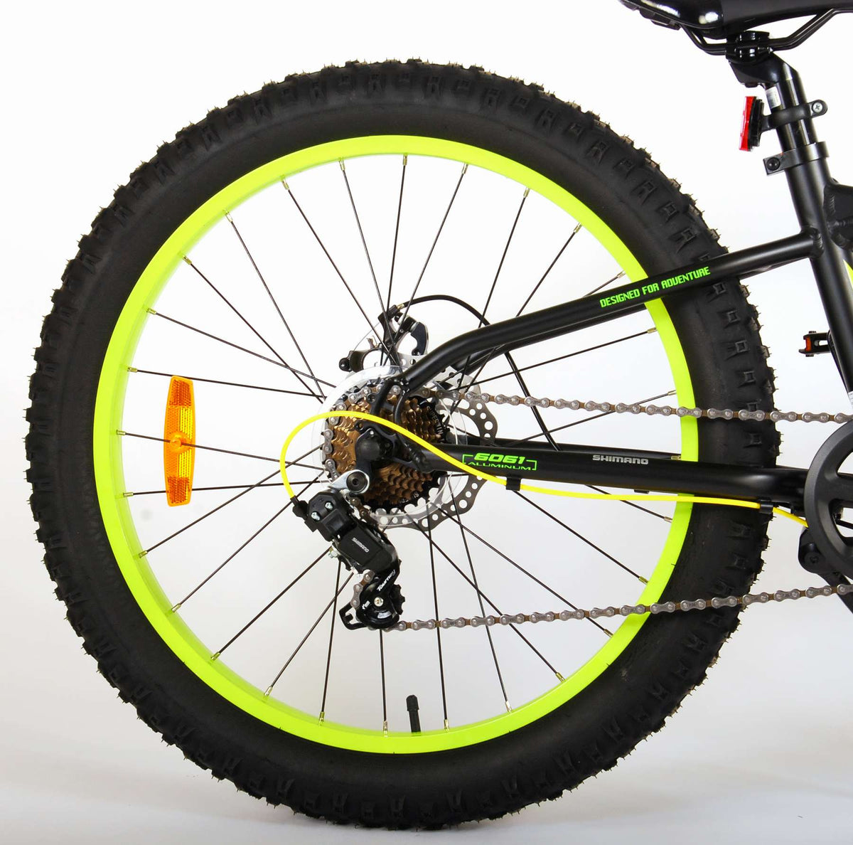 Volare Gradient Children's Bicycle - Boys - 24 pouces - jaune vert noir - 7 vitesses - collection Prime