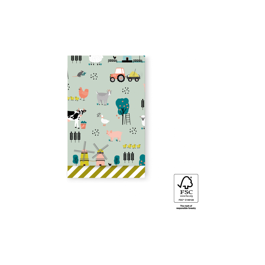 Sacs-cadeaux House of Products Stripes vertes 12x19cm 200st