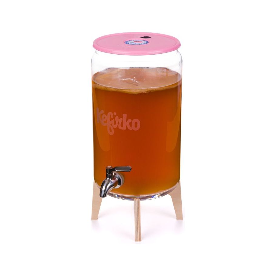 Pot en verre Kefirko Kombucha sur un trépied