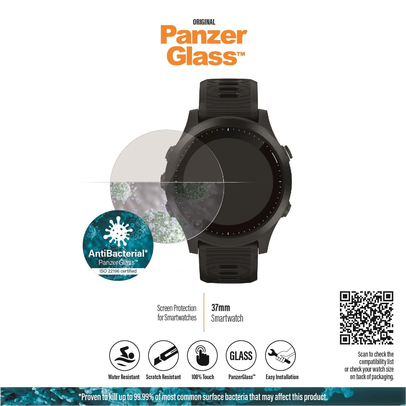 Protecteur d'écran PanzerGlass SmartWatch 37 mm