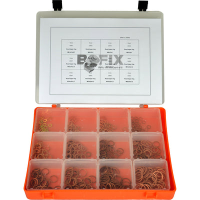 Bofix 226600 Coffret assortiment 12 compartiments anneaux cuivre rouge