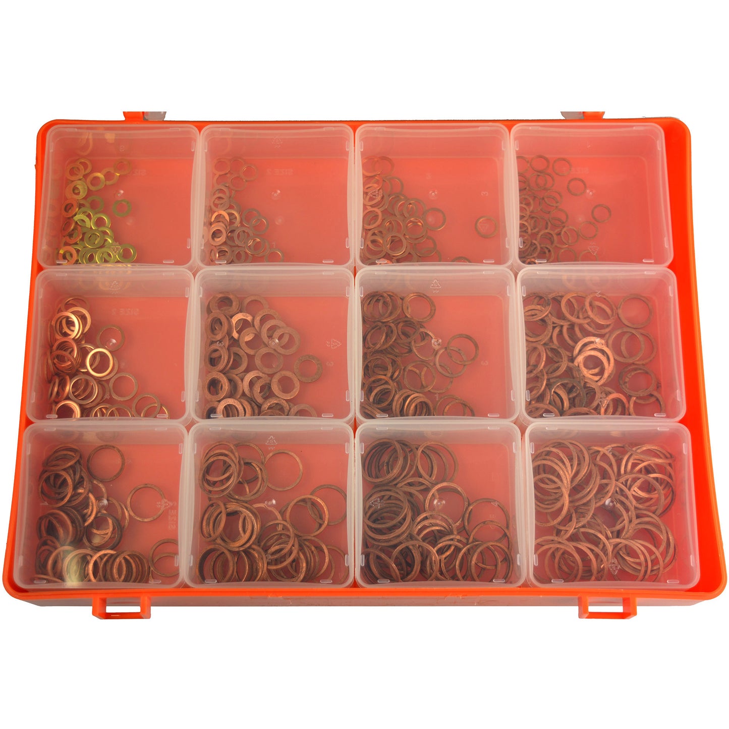 Bofix 226600 Coffret assortiment 12 compartiments anneaux cuivre rouge
