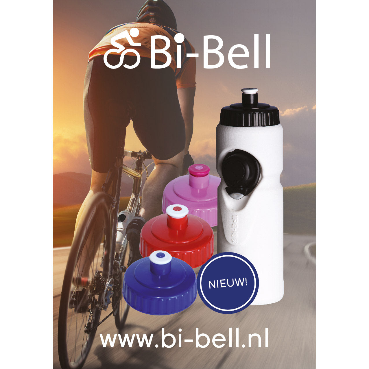 Bi-Bell Bidon avec Bel White Blue 750ml