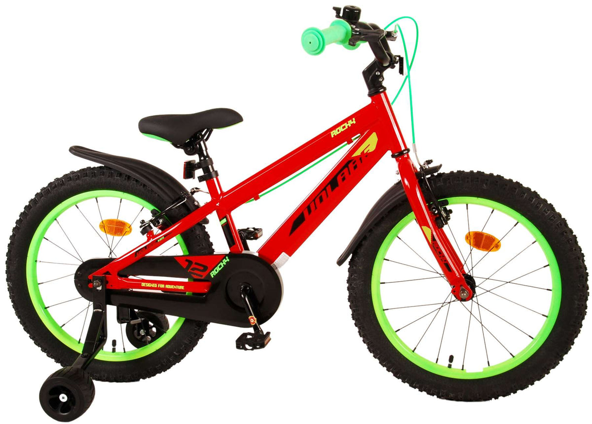 Volare Rocky Children's Bicycle - Boys - 18 pouces - Rouge - Freins à deux mains