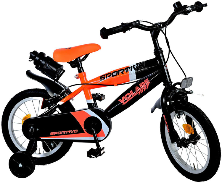 Volare Sportivo Children's Bicycle - Boys - 14 pouces - Néon Oranje Black - deux freins à main