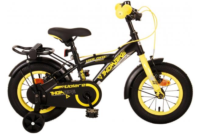 Volare Thombike Children's Bike - Boys - 12 pouces - Jaune noir - Freins à deux mains