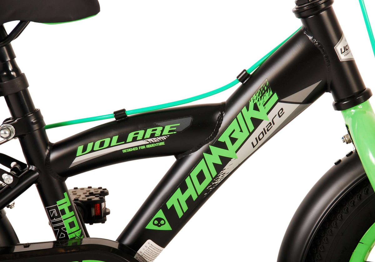 Volare Thombike Children's Bike - Boys - 12 pouces - Black Green - deux freins à main