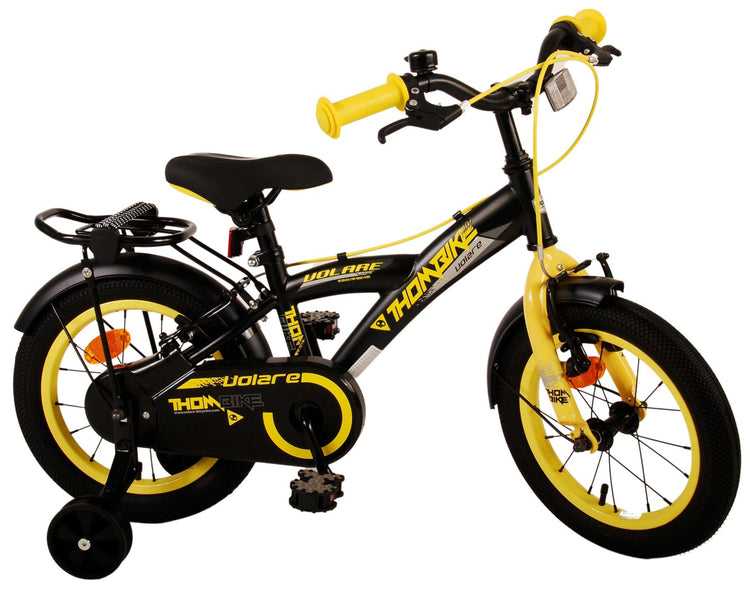 Volare Thombike Children's Bike - Boys - 14 pouces - Jaune noir - Freins à deux mains