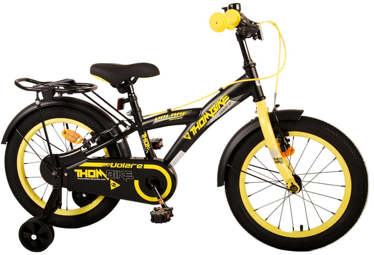 Volare Thombike Children's Bike - Boys - 16 pouces - Jaune noir - Freins à deux mains