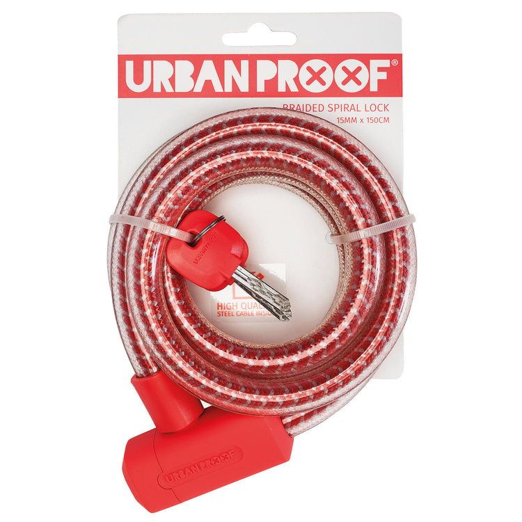 Verrouillage de câble à l'épreuve urbaine tressée 15 mm 150 cm rouge