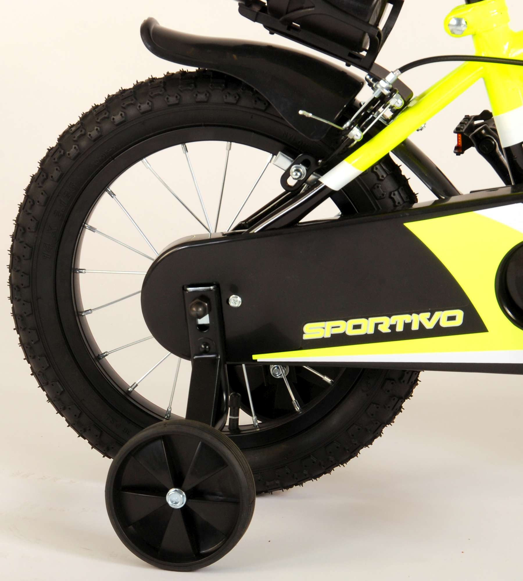 Volare Sportivo Children's Bicycle - Boys - 14 pouces - Black jaune néon - deux freins à main - 95% assemblés