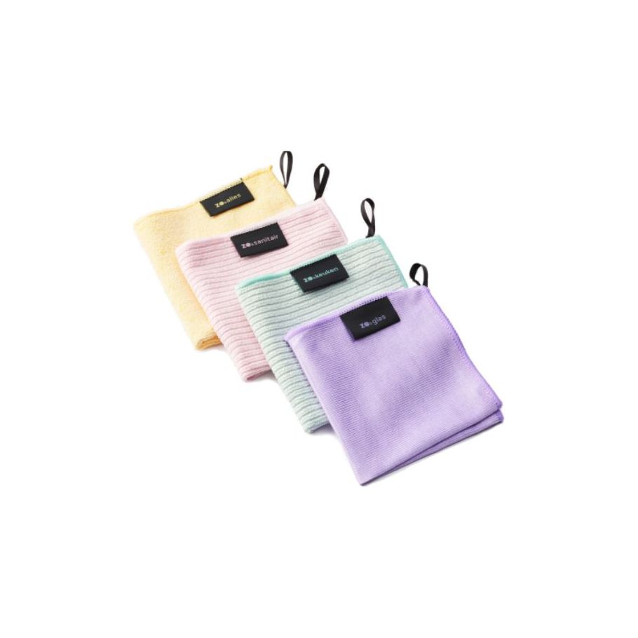 So un ensemble de tissu en microfibre propre de 4 tout verre de cuisine sanitaire