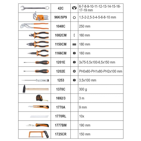 Assortiment de 100 pièces de l'outil bêta incl.