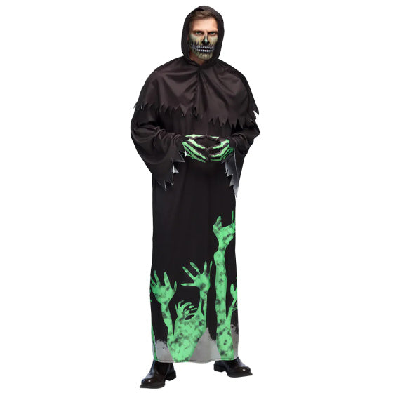 Boland Glowing Reaper Costume Men Black Green Taille 50 52 (M)