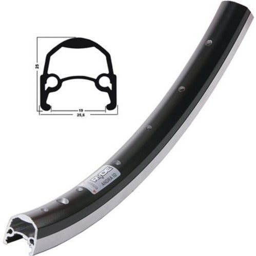 Ryde Rim andra 10 alu mat noir argent 28 inch 36 hole 13g etrto 622