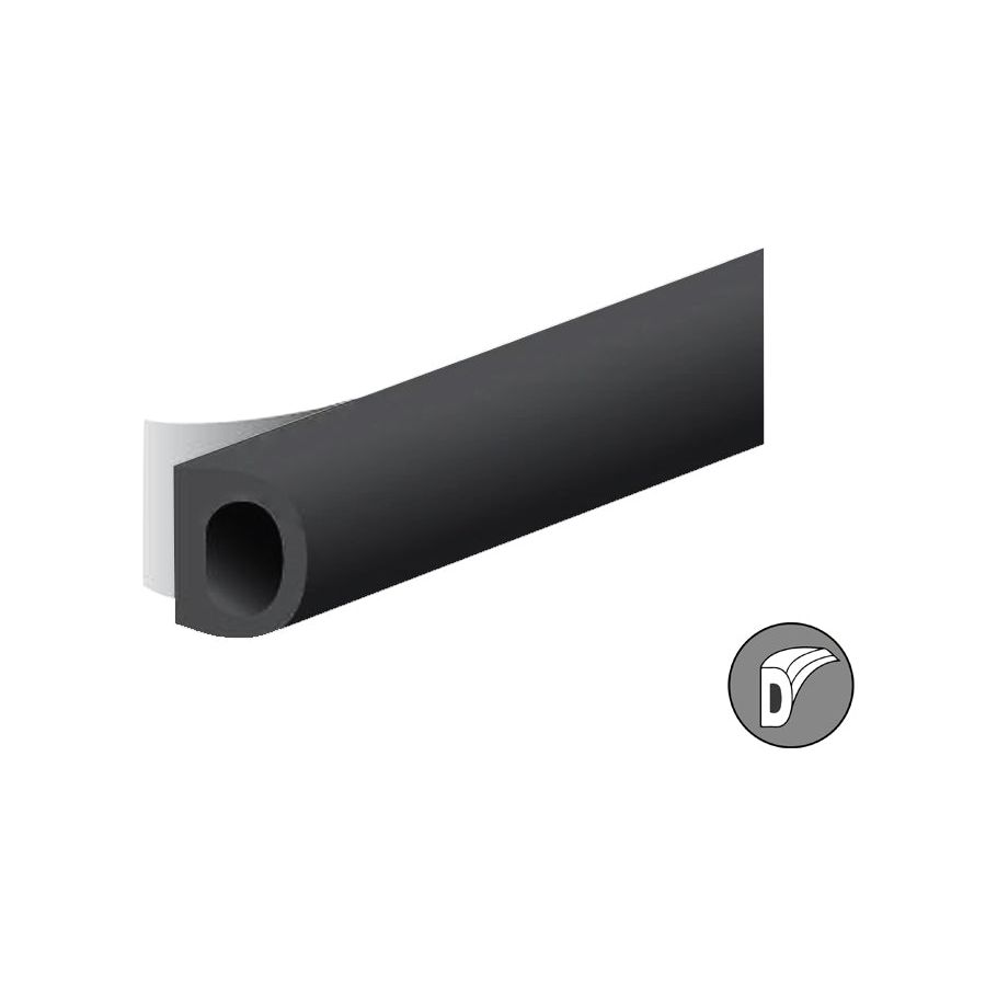 Ellen Draft Band D-Profile Black 8x6mm 7.5m