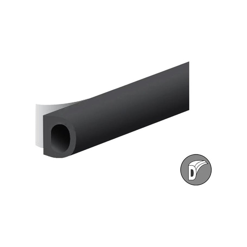 Ellen Draft Band D-Profile Black 8x6mm 7.5m