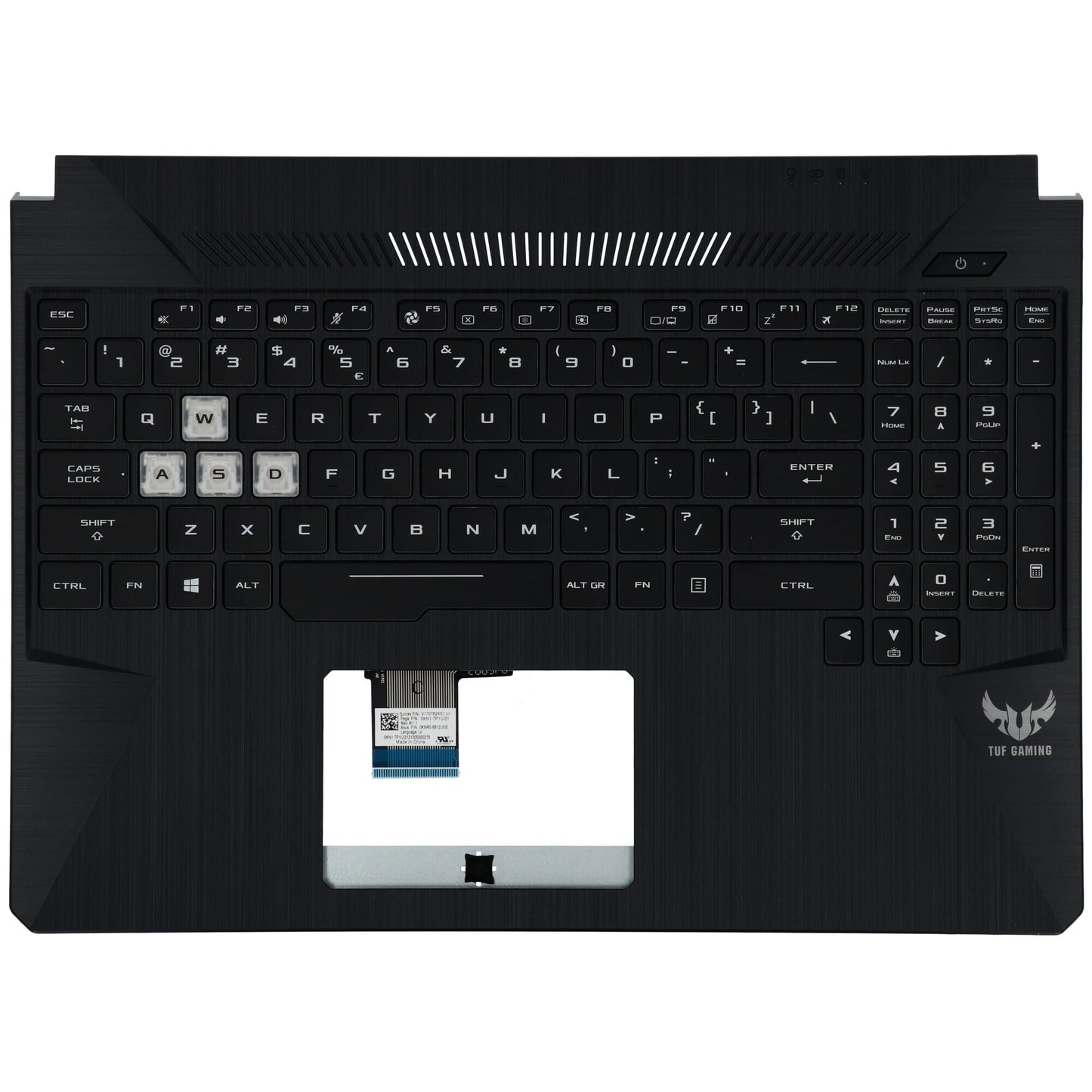 Clavier d'ordinateur portable ASUS QWERTY US + COUVERTURE TOP, rétro-éclairé
